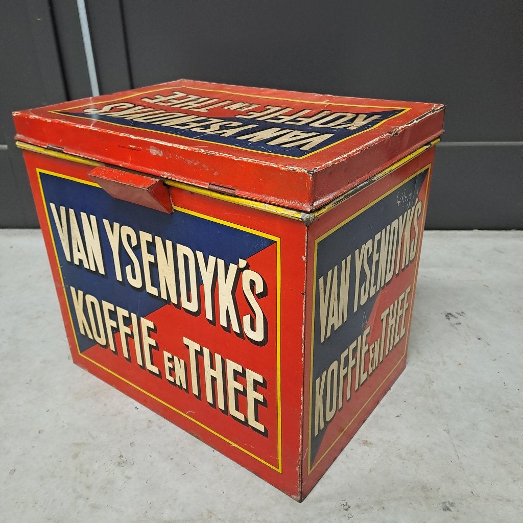groot koffie winkelblik vintage Van Ysendyk koffie en thee, Ophalen of Verzenden, Gebruikt, Koffie
