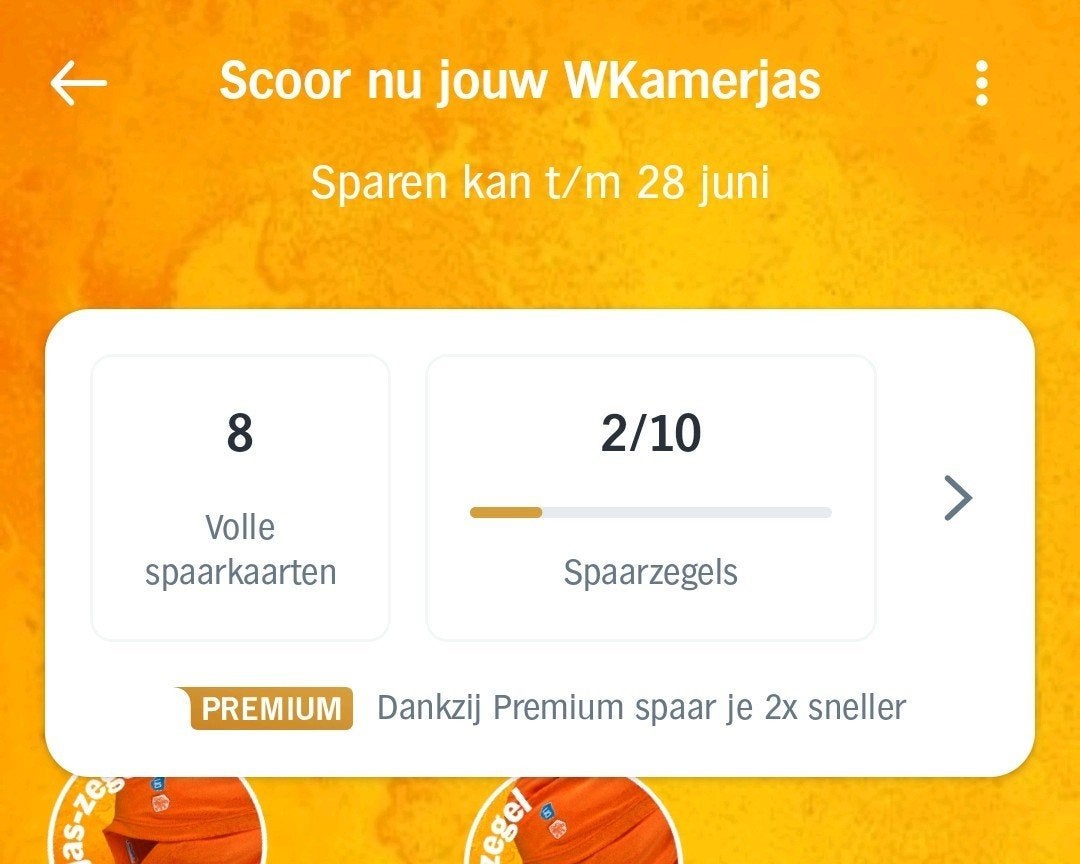 AH WKamerjas / WK Kamerjas Spaarkaarten / Zegels, Ophalen of Verzenden