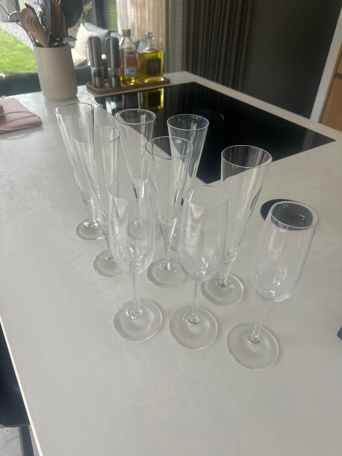 Set van 9 champagneglazen - Zo goed als nieuw, Ophalen, Zo goed als nieuw, Overige merken, Glas