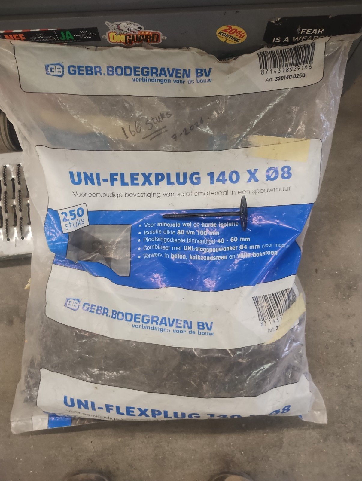 flexplug 140x8 166 stuks, Minder dan 4 cm, Overige materialen, Nieuw, Ophalen of Verzenden
