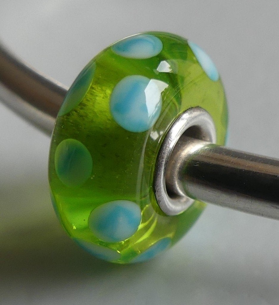 Trollbeads TURKOOIZEN GROEN STIP, Sieraden, Tassen en Uiterlijk, Bedels, -, Verzenden, -, Zo goed als nieuw