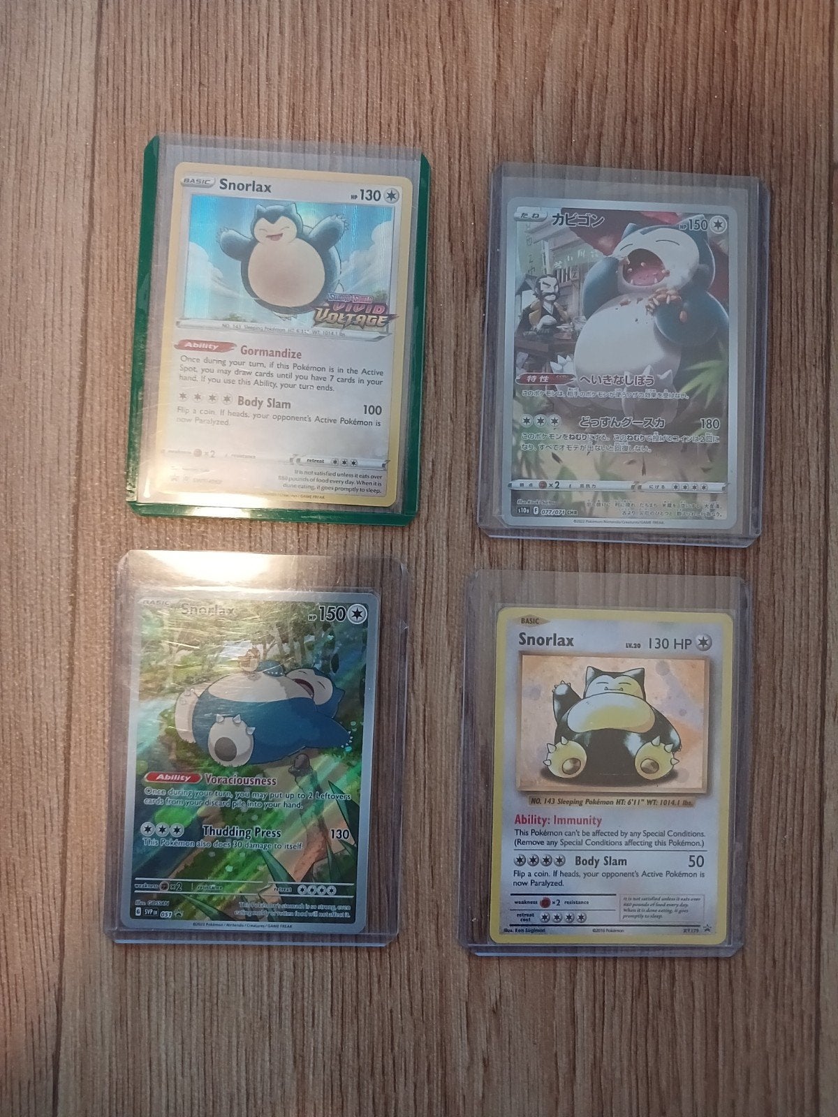 Snorlax Pokémon Kaarten Collectie - 4 Verschillende Kaarten, Ophalen of Verzenden
