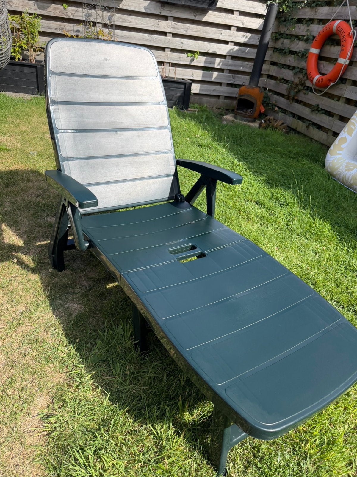 2x ligbed groen Jardin, Tuin en Terras, Ophalen, Nieuw, Kunststof