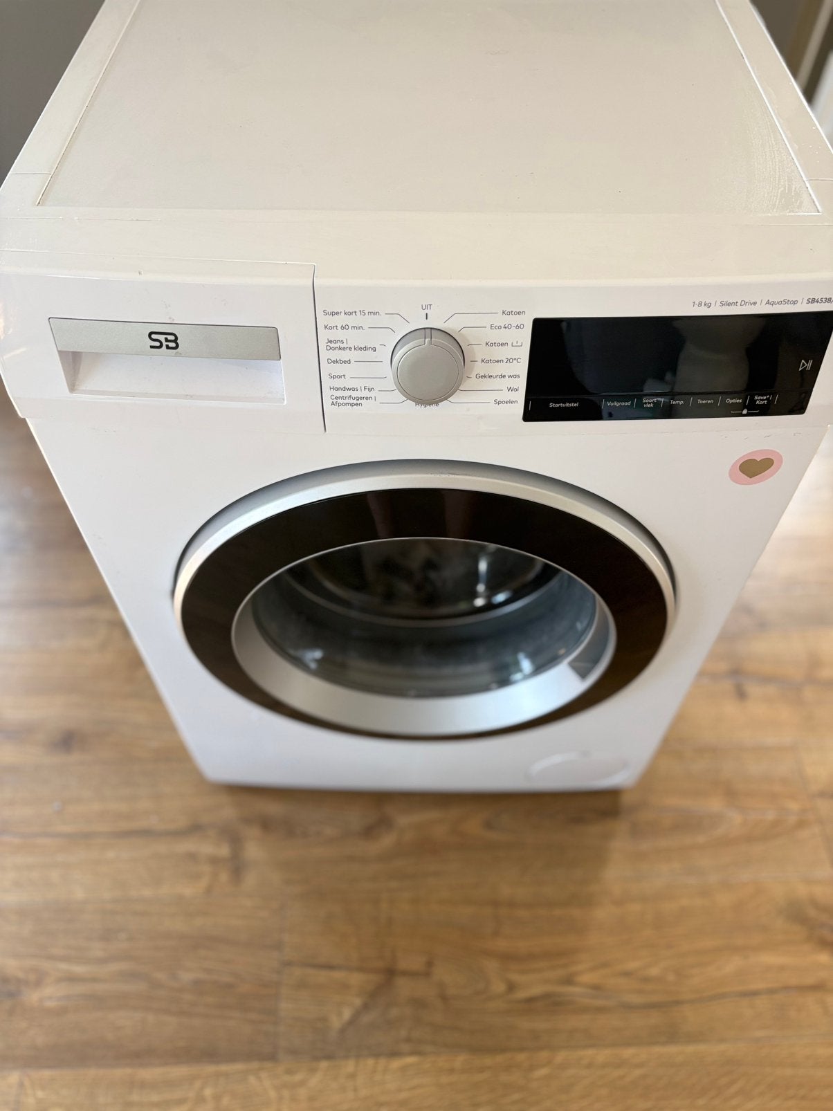 SB wasmachine, Witgoed en Apparatuur, Wasmachines, Ophalen, Zo goed als nieuw, 1200 tot 1600 toeren, 85 tot 90 cm