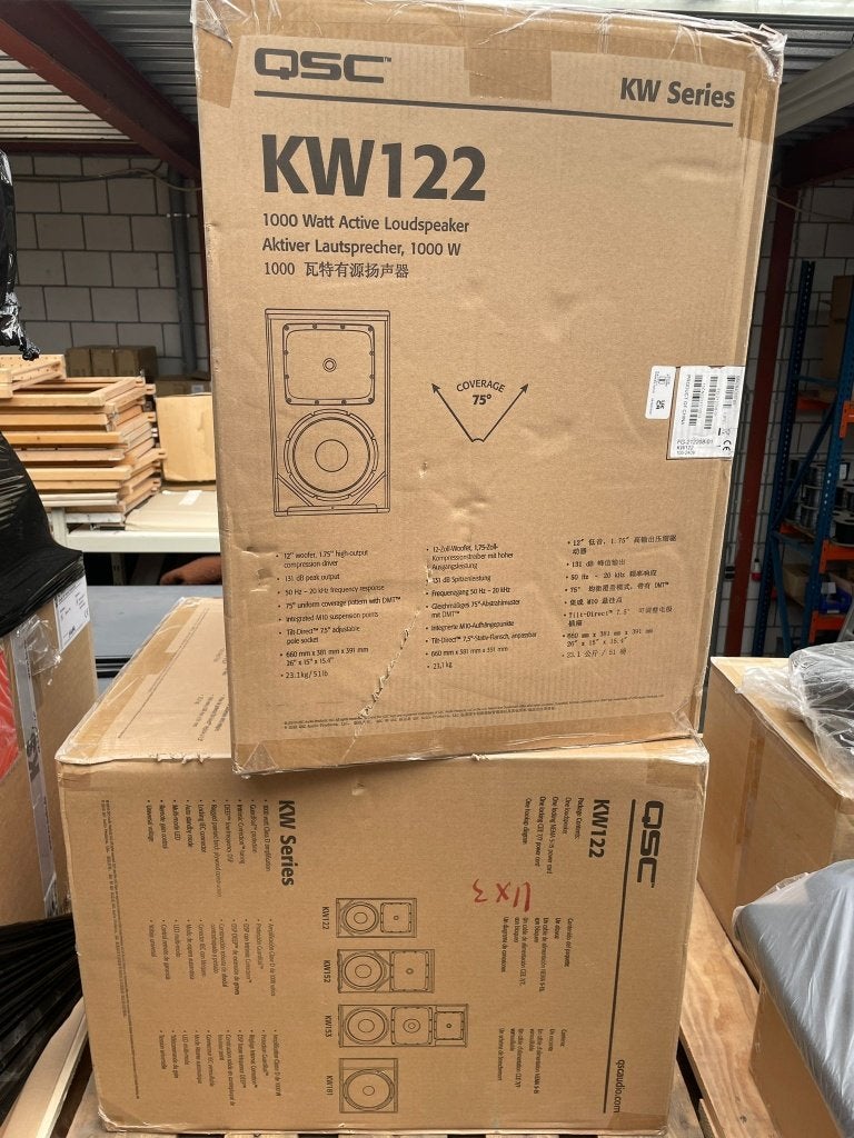 Te Koop: 2x QSC KW122 nieuw in doos!!!!, USA, Nieuw, Info@qscaudio.com, Ophalen of Verzenden