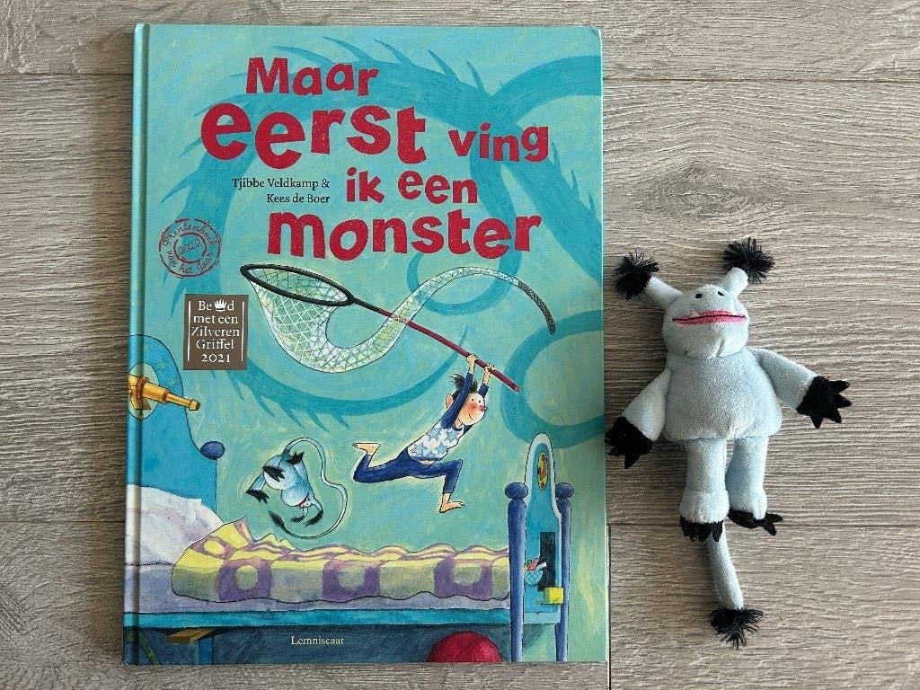 Maar eerst ving ik een monster - kinderboek, Ophalen of Verzenden, Zo goed als nieuw, Fictie algemeen, 4 jaar
