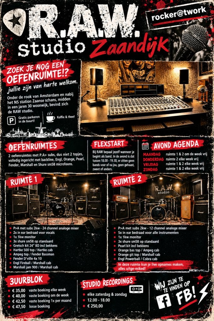 OEFENRUIMTES ZAANDIJK, Ophalen, Zo goed als nieuw, Gitaar, 100 watt of meer