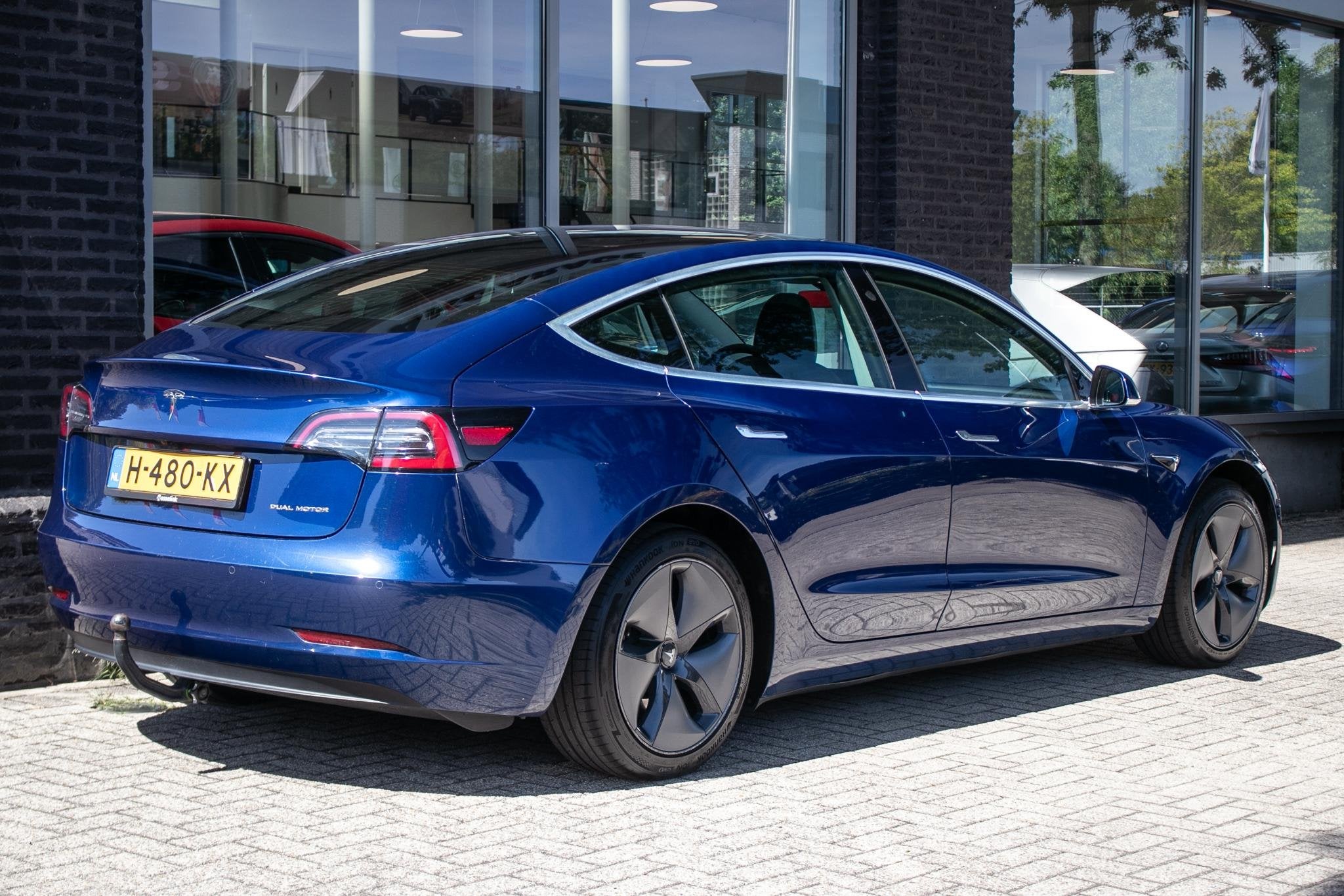 Tesla Model 3 Long Range AWD 75 kWh | SOH 87% | Pano Dak | T, Auto's, Stof, Blauw, Origineel Nederlands, 351 pk