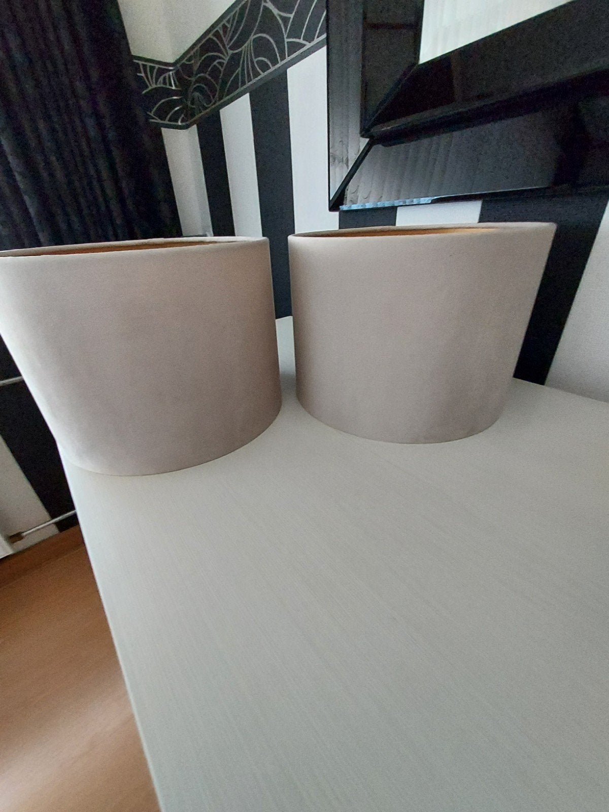 2x Nieuwe lampenkappen, beige met goudkleurige binnenkant, 25 cm, Overige typen, Beige, Rond