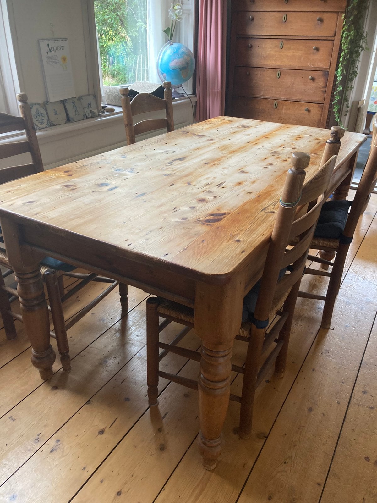Oude houten Engelse eettafel, Huis en Inrichting, Tafels | Eettafels, Ophalen, Gebruikt, 50 tot 100 cm, Vijf personen of meer