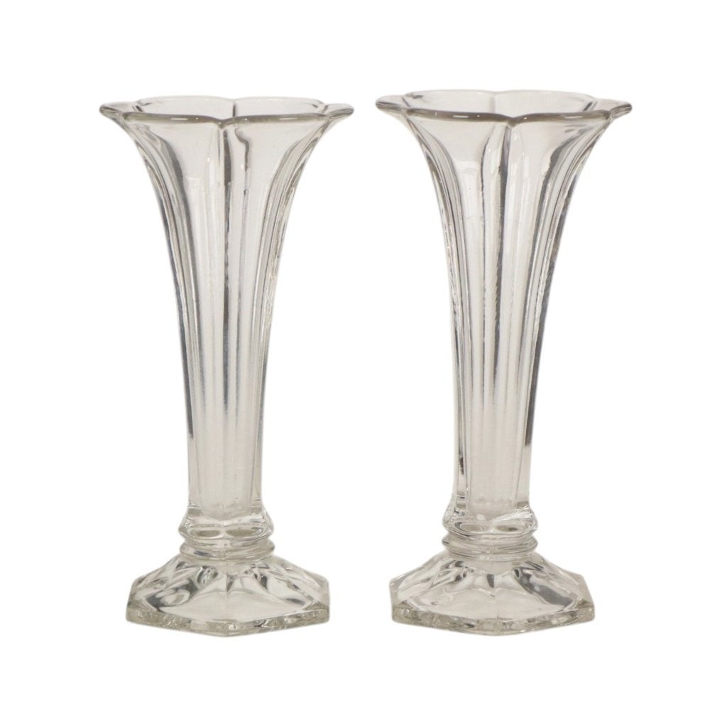 Koppel Heldere Vazen Val Saint Lambert Luxval Americain 23cm, Ophalen of Verzenden