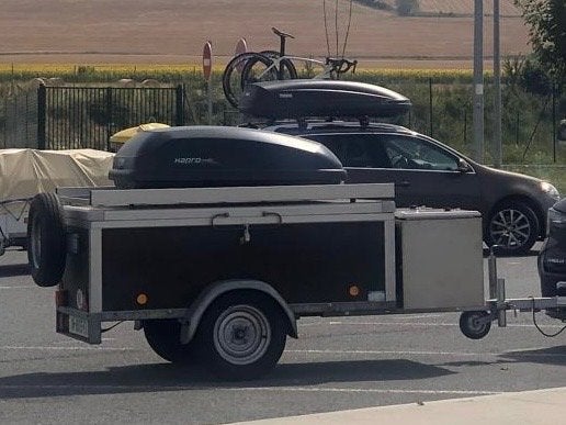 Verdonk bagagewagen met extra disselbak en dakkoffer, Caravans en Kamperen, Ophalen, Gebruikt