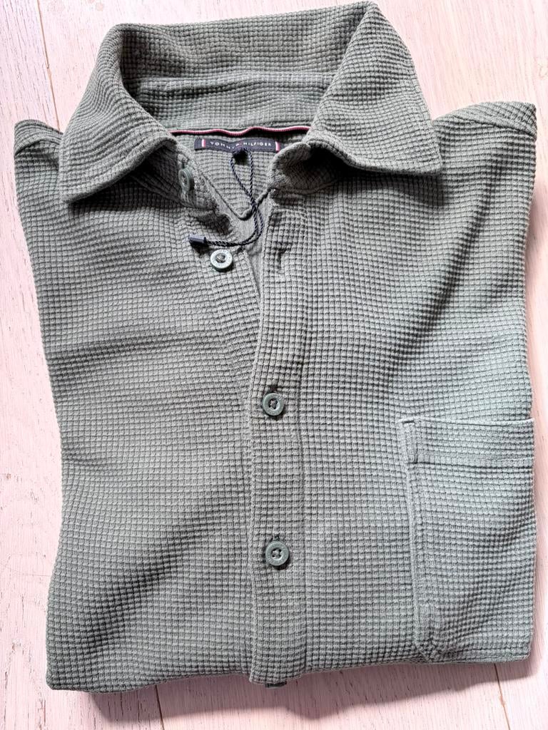 Tommy Hilfiger mt 164 blouse shirt groen, Ophalen of Verzenden, Zo goed als nieuw, Jongen, Shirt of Longsleeve