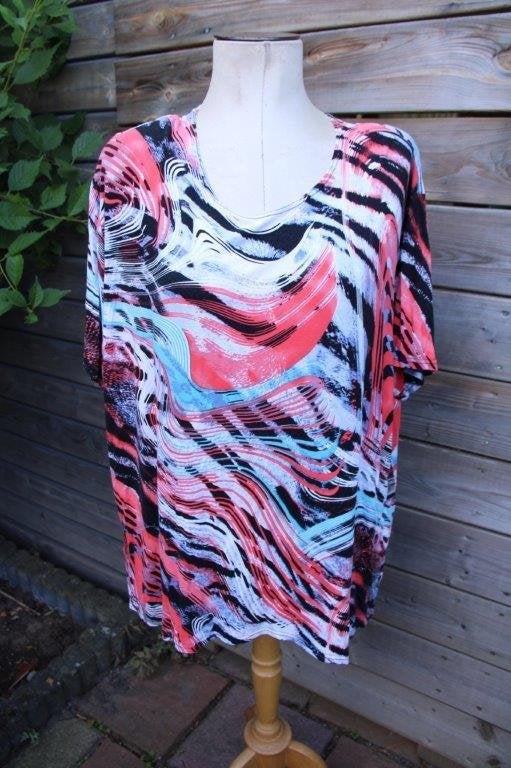 T-Shirt blauw/ rood/ zwart Magna mt XXL Vaste prijs, Blauw, Shirt of Top, Ophalen of Verzenden, Magna