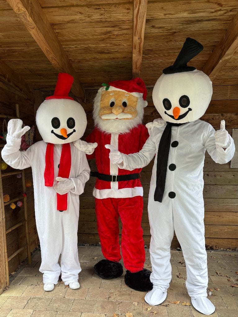 Huur Sneeuwpop rendier of kerstman mascotte pakken 25 euro, Ophalen of Verzenden, Zo goed als nieuw