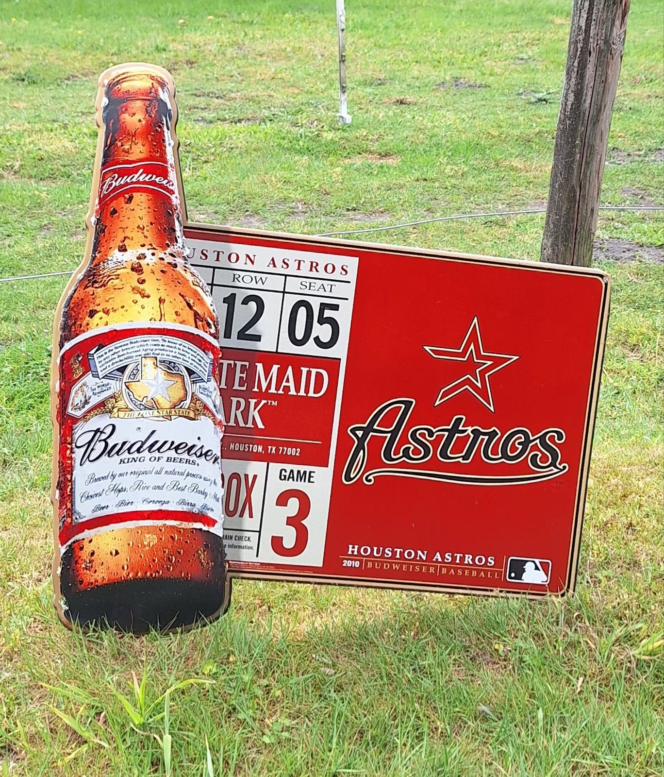 Budweiser Houston Astros reclamebord - Uniek Item., Ophalen, Reclamebord, Gebruikt, .