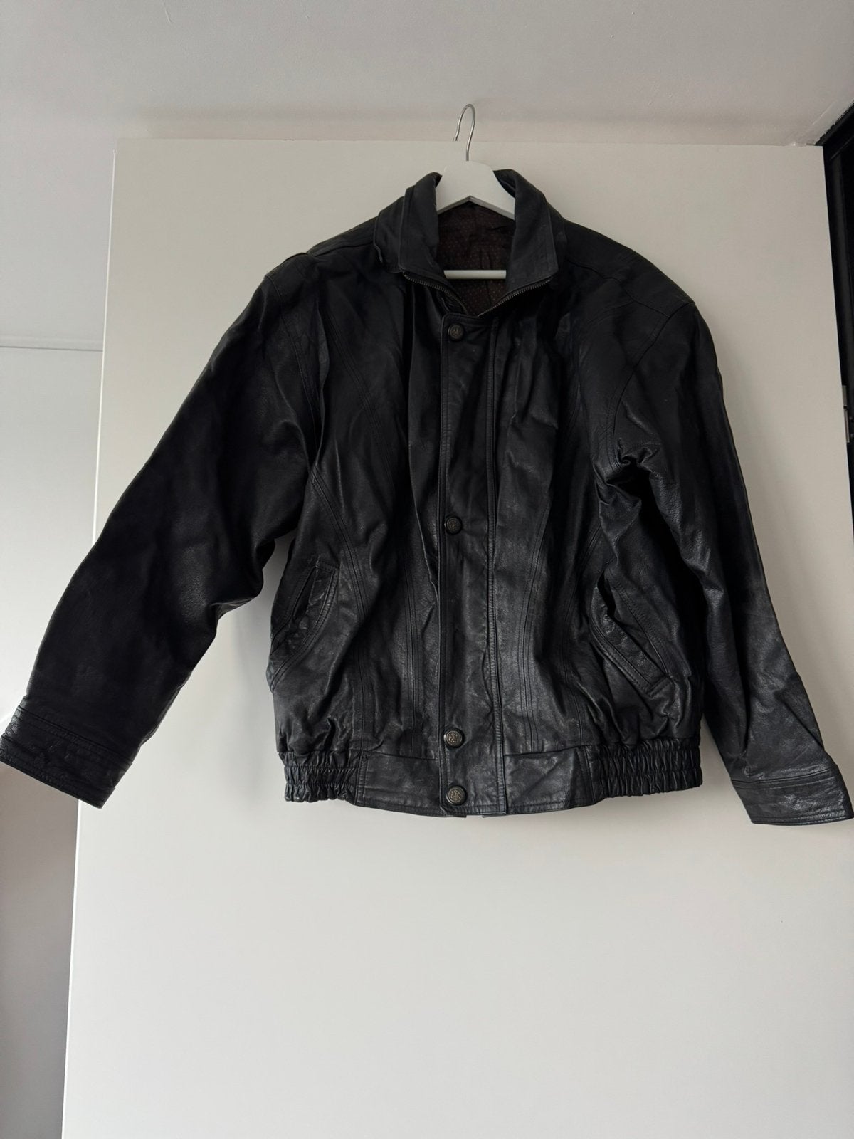 Leren herenjack, Ophalen of Verzenden, Zo goed als nieuw, Maat 46/48 (XL) of groter, Zwart