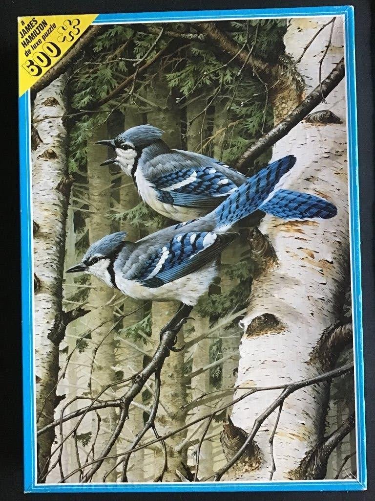 James Hamilton vogel puzzel American Blue Jays 500 stukjes, Hobby en Vrije tijd, Ophalen of Verzenden, 500 t/m 1500 stukjes, Gebruikt