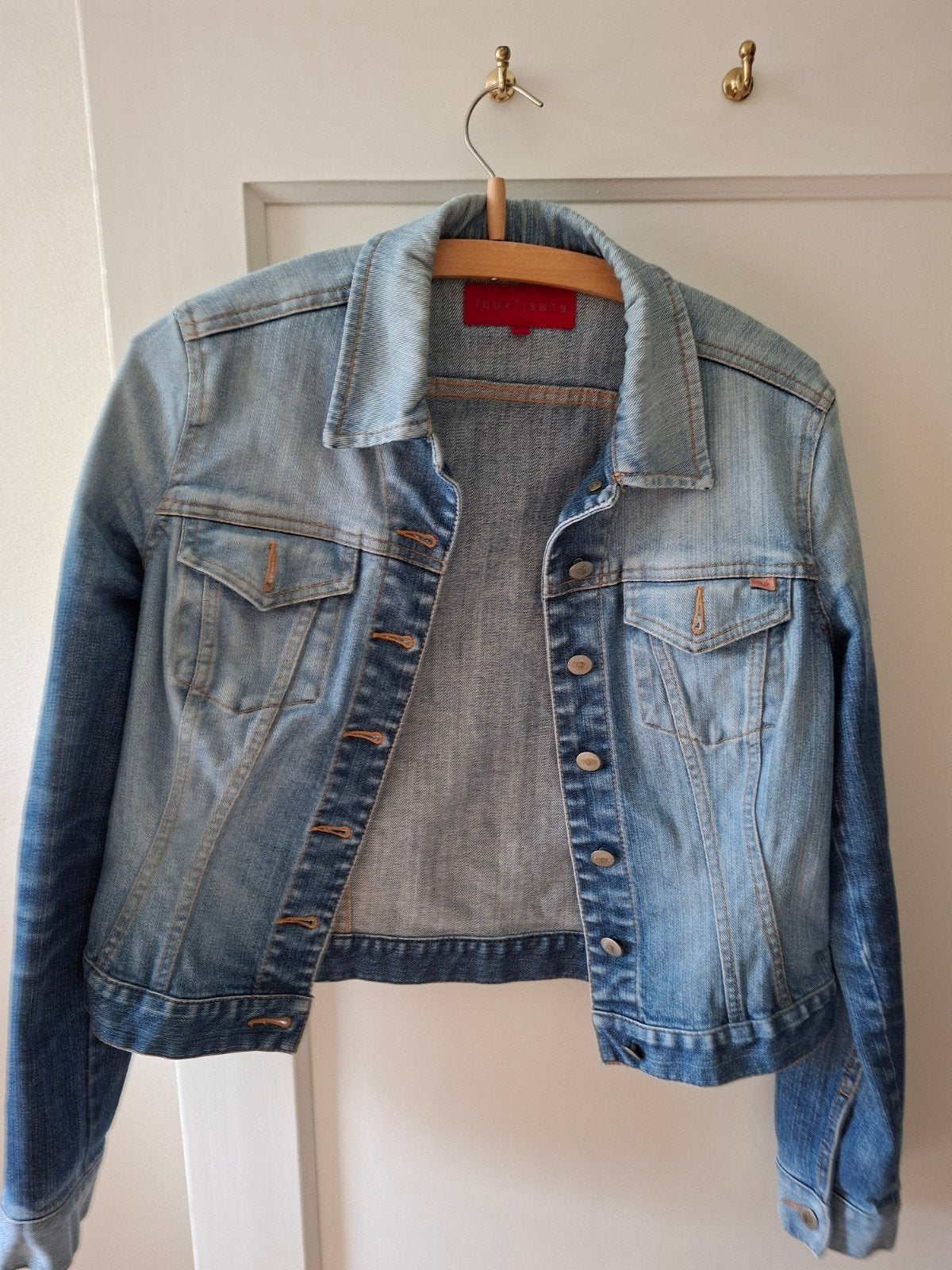 Spijkerjasje mt 12 (38), Maat 38/40 (M), Blauw, Ophalen of Verzenden, Zo goed als nieuw