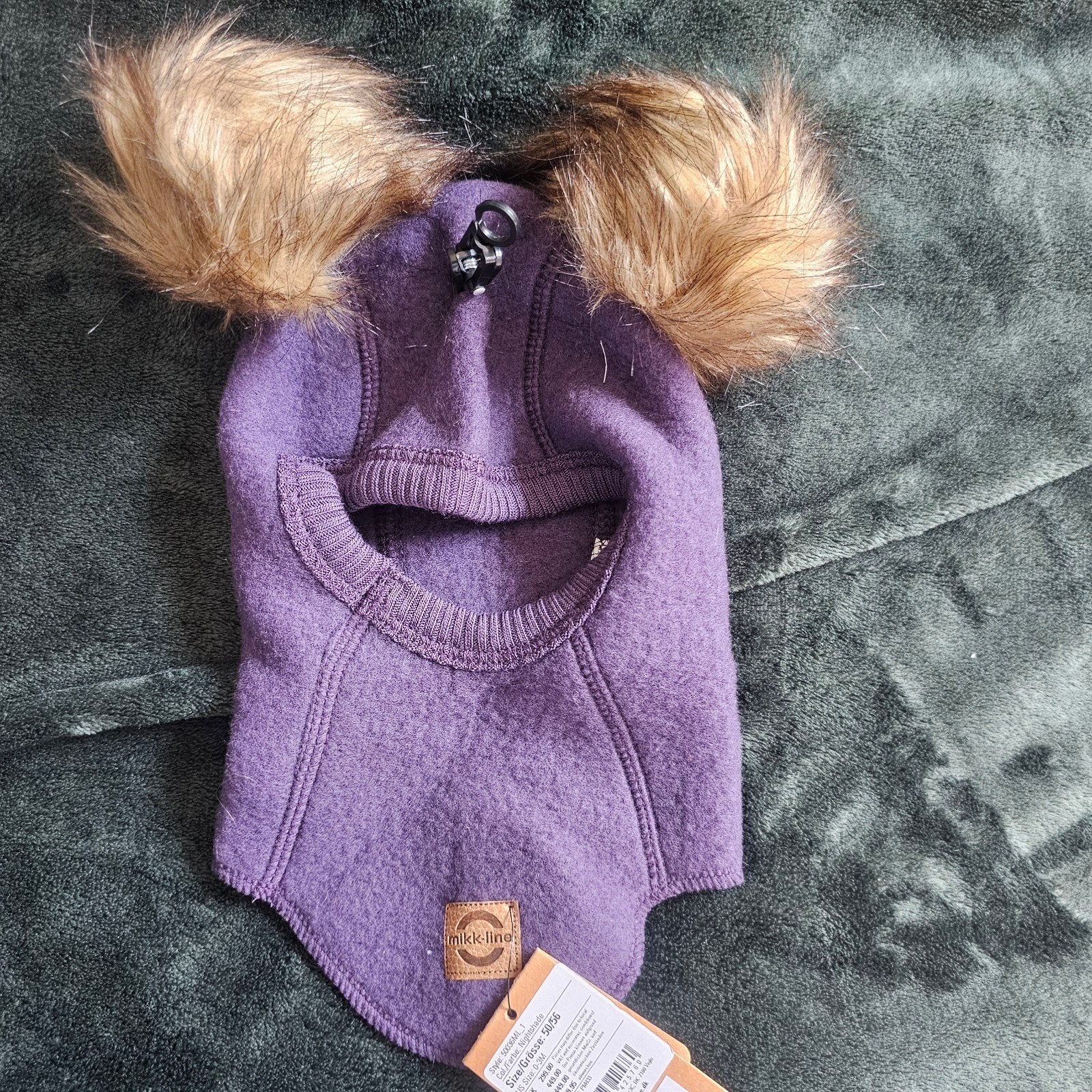 Mikk-Line wolle  Balaclava met Pompons - Maat 50, Maat 50, Jongetje of Meisje, Mikk-Line, Nieuw