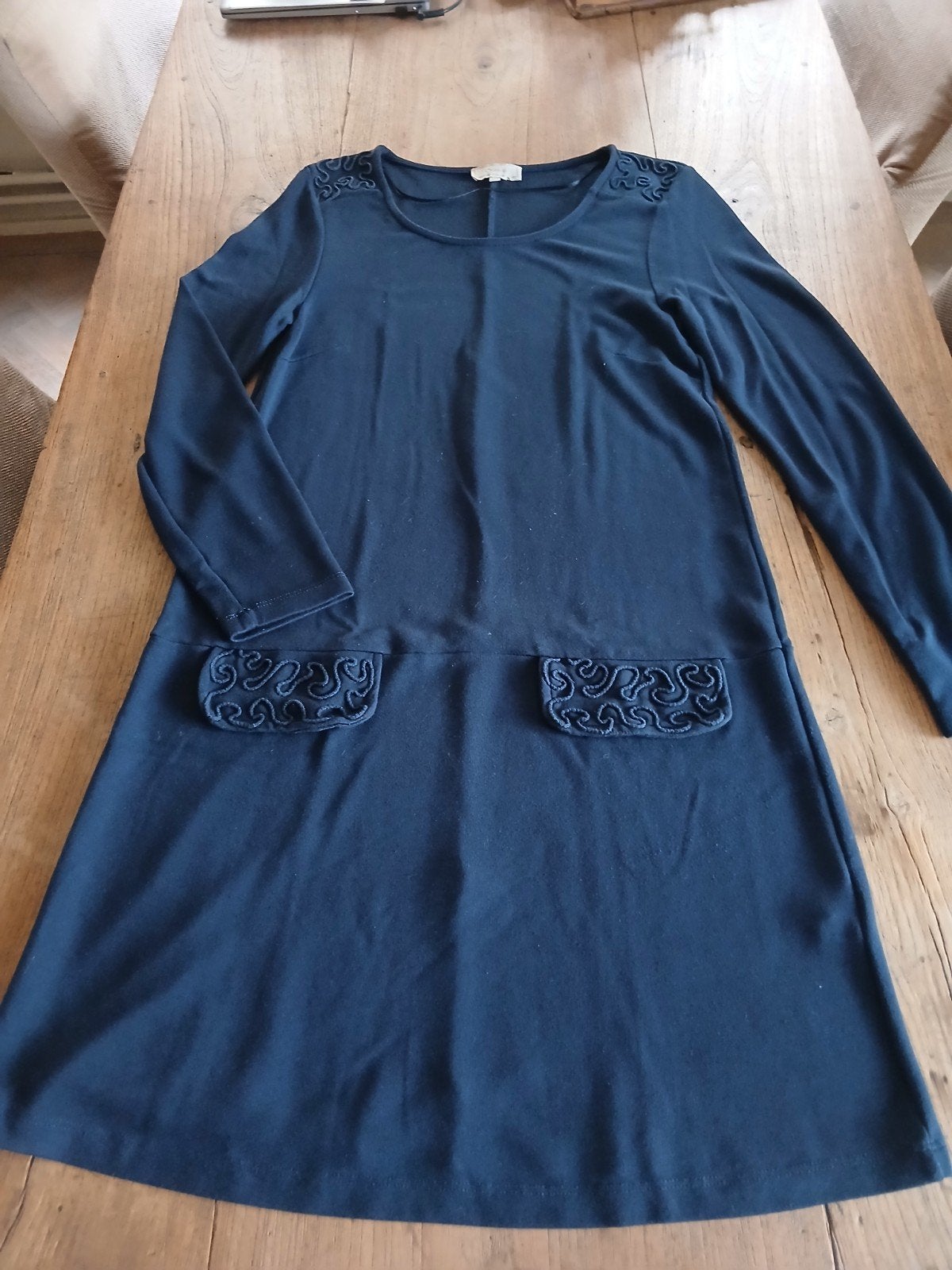 Donkerblauw Cream jurkje maat s, Ophalen of Verzenden, Zo goed als nieuw, Blauw