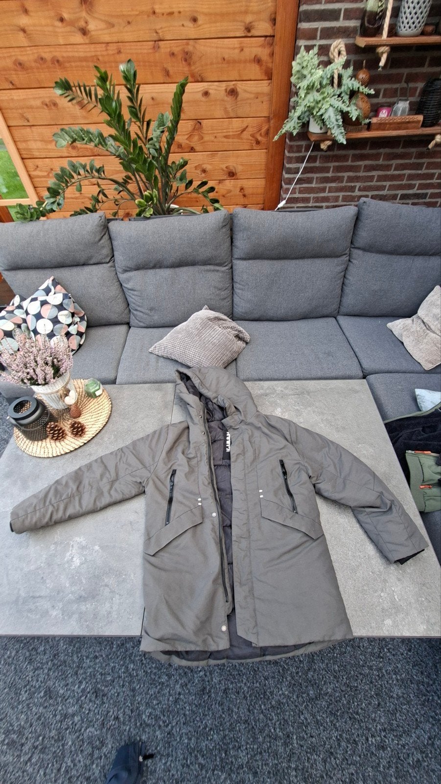 Warme en zware winterjas / herfstjas, Maat 52/54 (L), Ophalen of Verzenden, M.J.C. D.E.W., Grijs