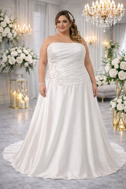 Grote maten prinsessen trouwjurk 48-50-52 SALE, Ophalen, Nieuw, Wit, Trouwjurk