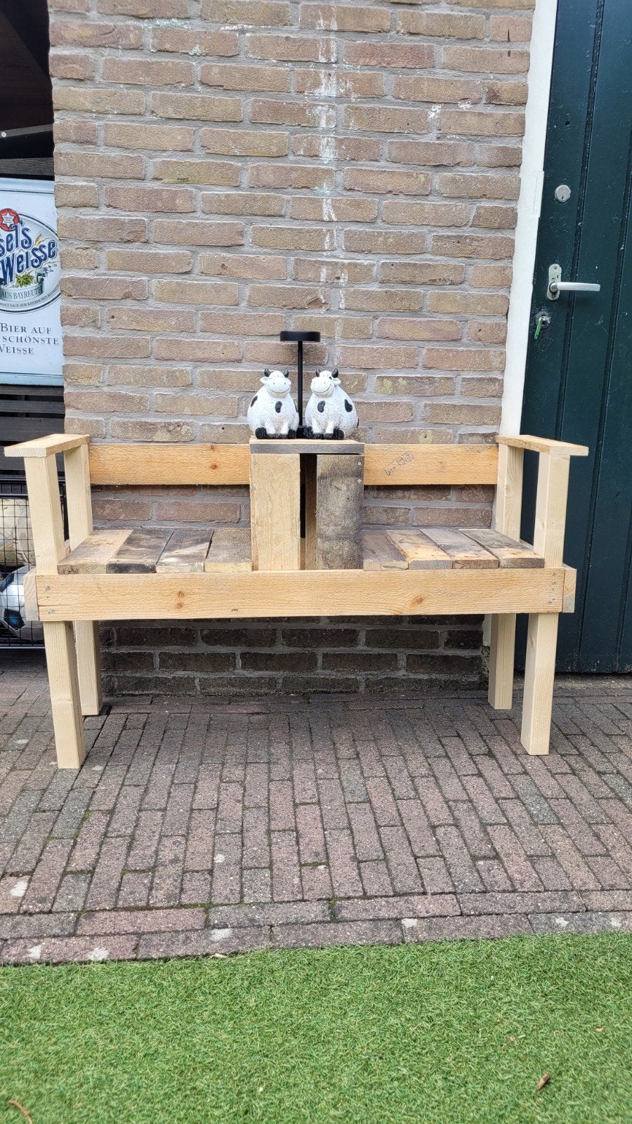 Decoratief tuinbankje, Ophalen