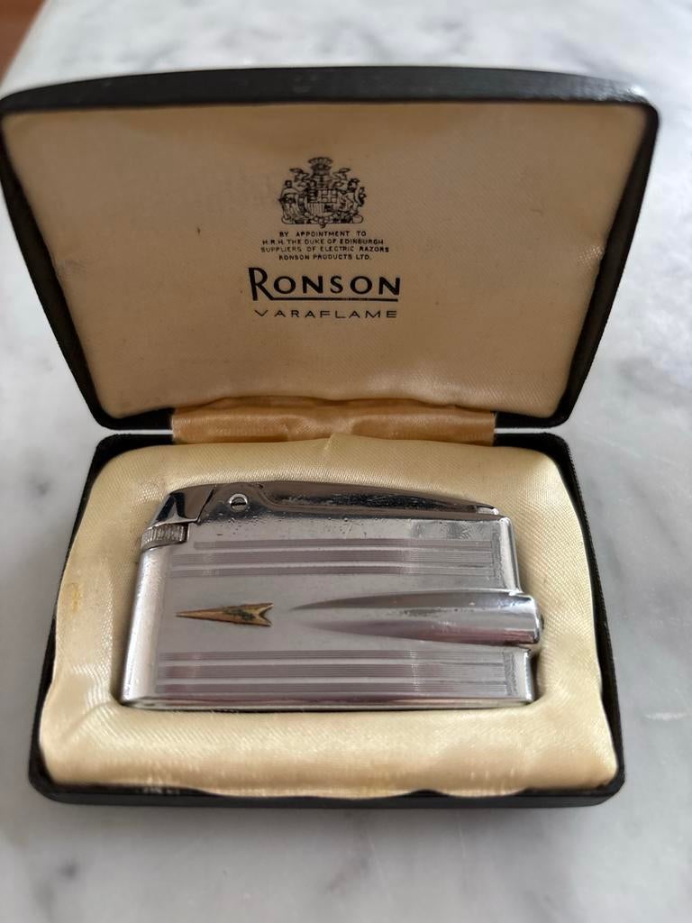 Vintage Ronson Varaflame aansteker met originele doos, Verzamelen, Ophalen of Verzenden, Gebruikt, Aansteker