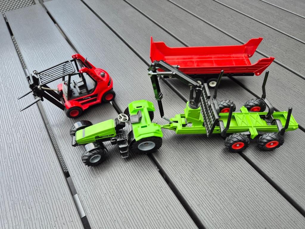 Speelgoed set: Tractor, heftruck en aanhangers, Ophalen of Verzenden, Gebruikt