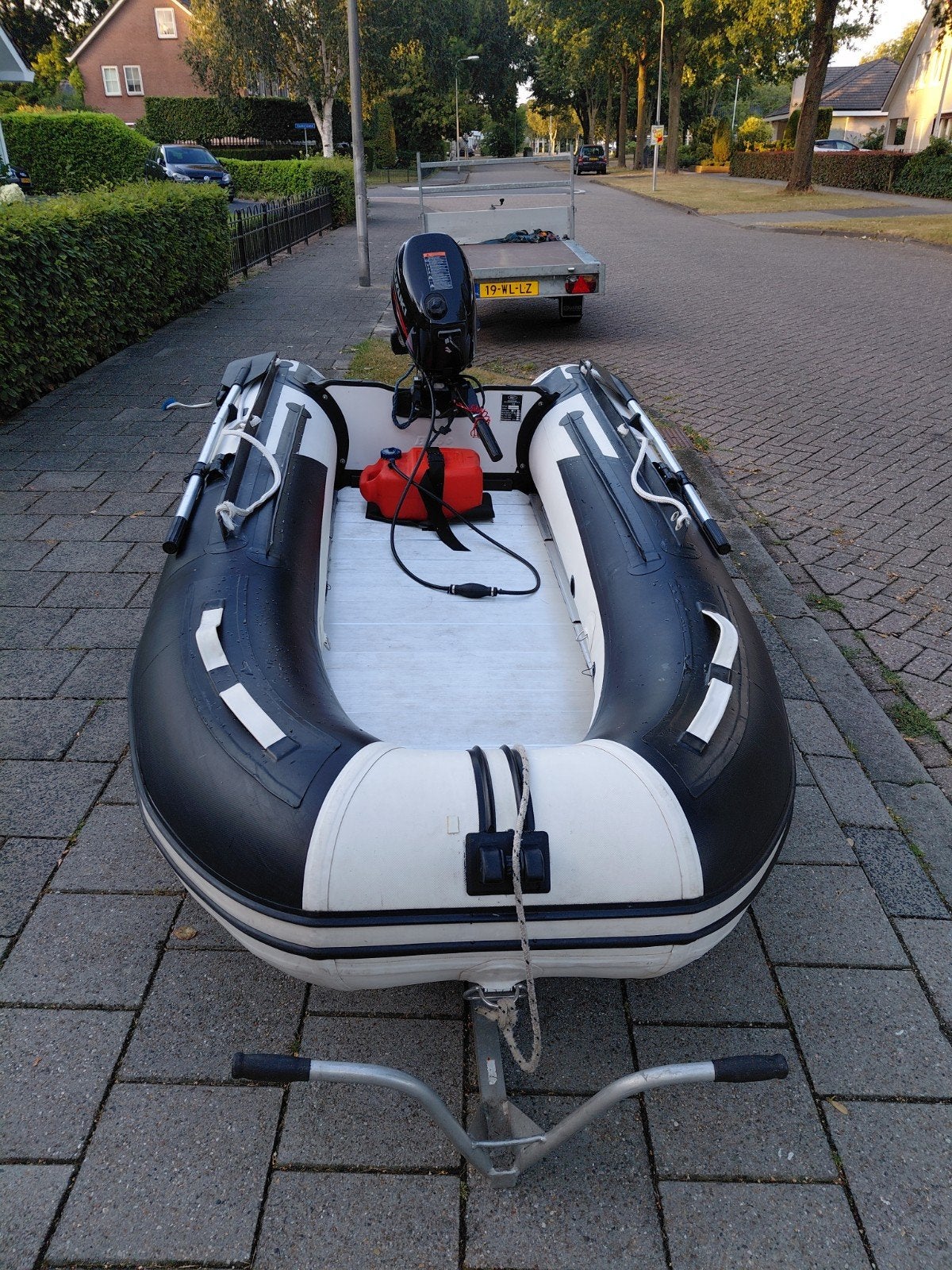 rubberboot, Ophalen, Peddels, Hibo, Buitenboordmotor