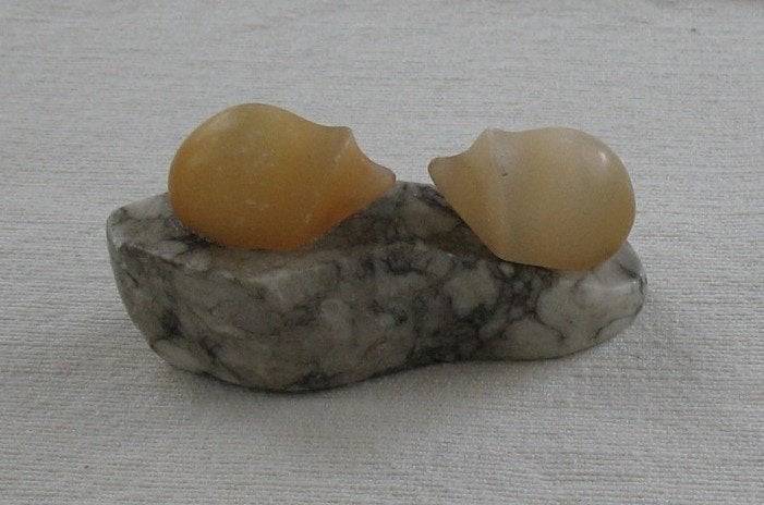 Vintage beeldje met egeltjes, Ophalen of Verzenden, Gebruikt, Dier