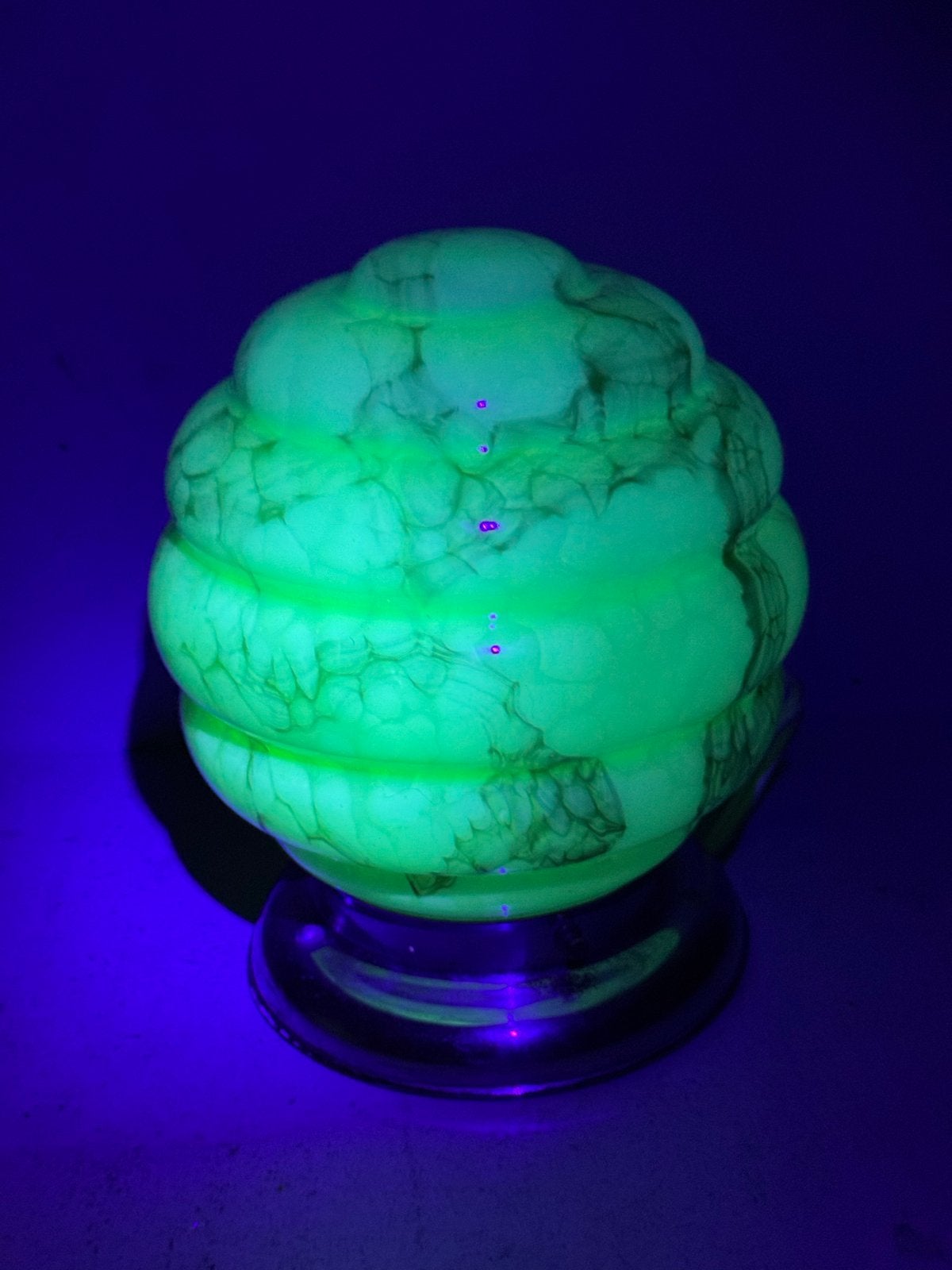 Antieke Art Deco Uranium Glazen Bol Plafondlamp, Ophalen of Verzenden