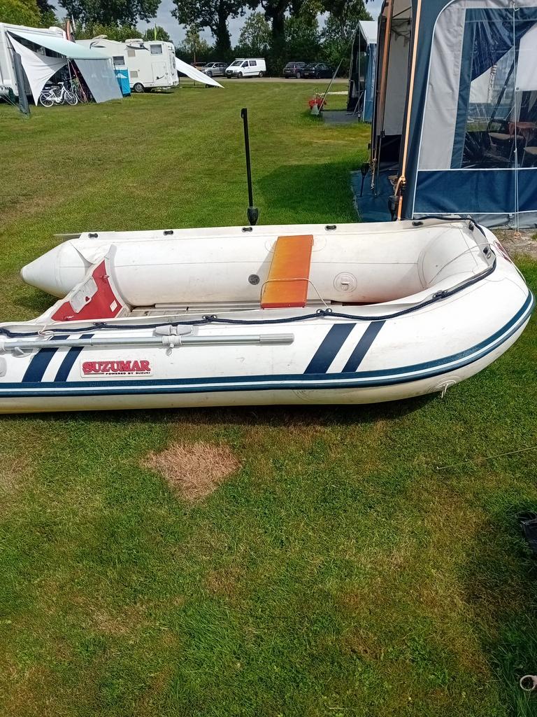 Te koop Suzemar boot met Suzuki 5 PK motor, Watersport en Boten, Rubberboten, Aluminium, Zo goed als nieuw, Benzine, Minder dan 70 pk