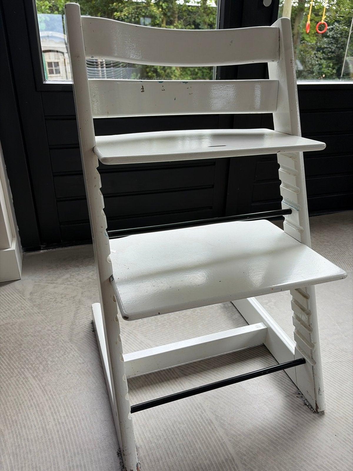 Stokke Tripp Trapp meegroeistoel wit, Ophalen, Gebruikt, Meegroeistoel, Aanschuifbaar