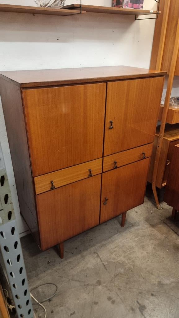 Vintage wandkast met lades jaren 60, Gebruikt, ,, Ophalen of Verzenden, ,