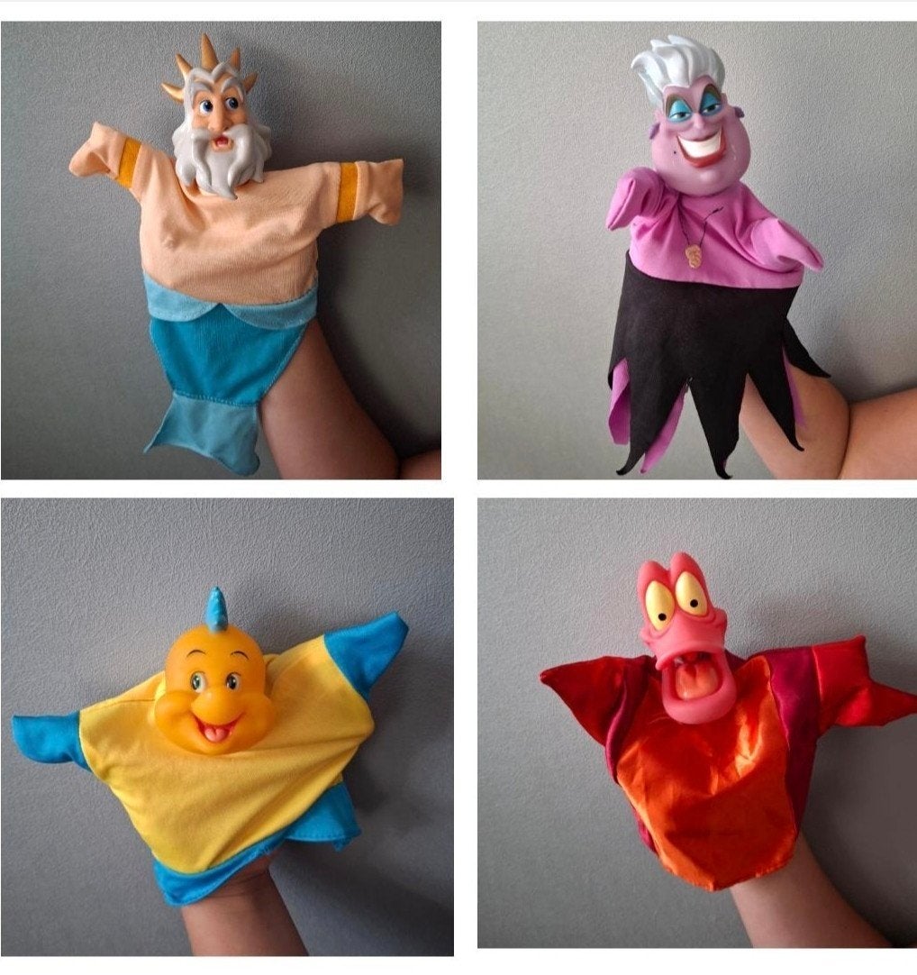 Disney Ariel de kleine zeemeermin vintage handpoppen set, Ophalen of Verzenden, Zo goed als nieuw
