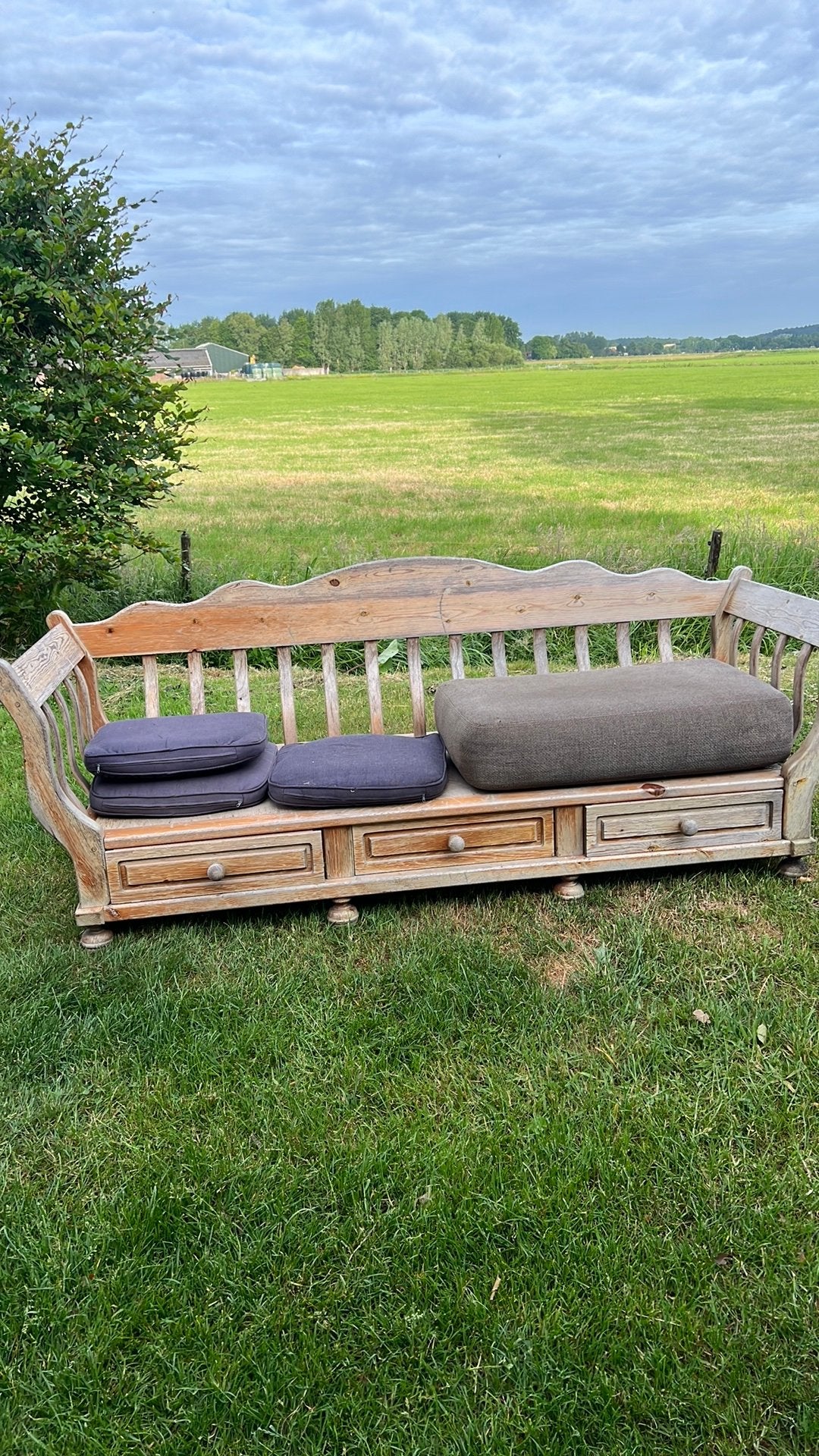 Houten bank met lades, Ophalen, Gebruikt, Hout