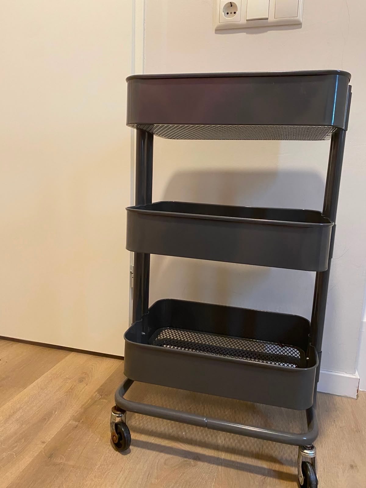 IKEA RÅSKOG trolley / opbergwagen - donkergrijs, Ophalen, Gebruikt, Grijs, Metaal