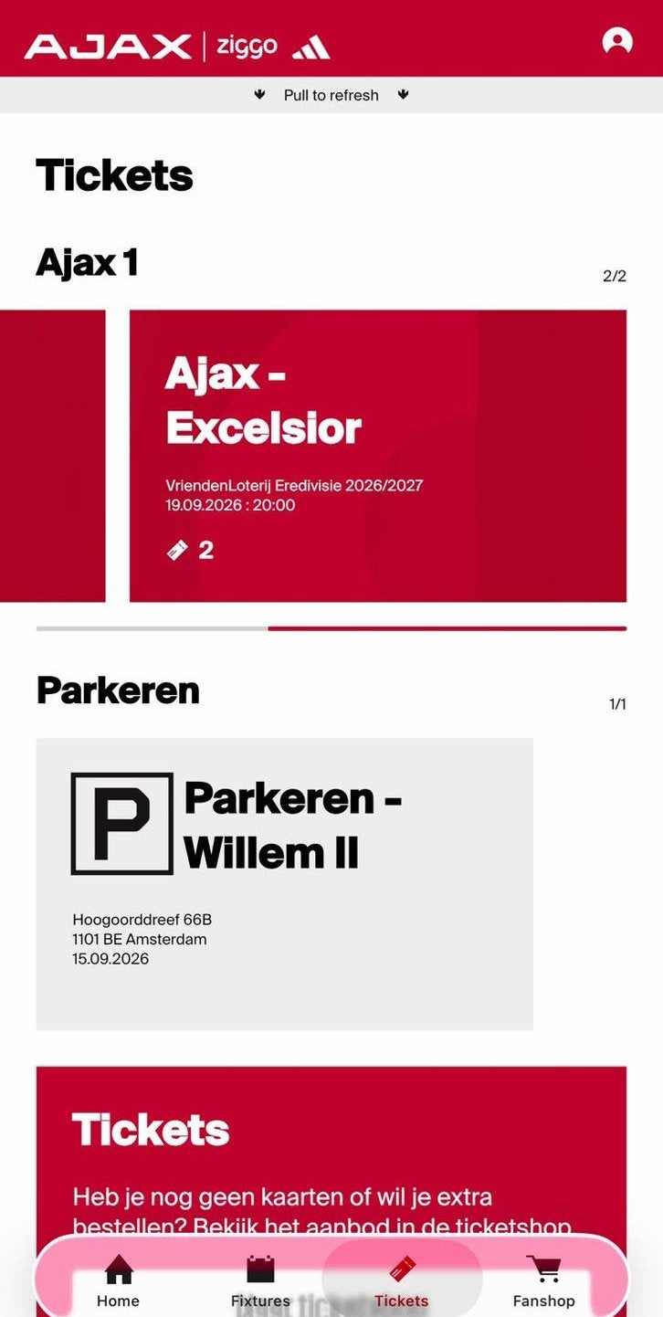 2 Kaarten | Ajax Excelsior | Vak 123 | Naast elkaar, Twee personen