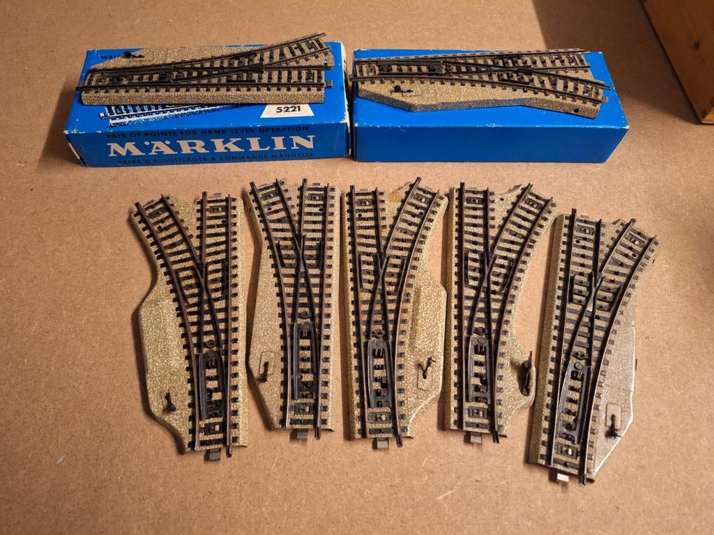 7 Märklin handwissels, deels in ovp, Hobby en Vrije tijd, Modeltreinen | H0, Wisselstroom, Gebruikt, Rails, Ophalen of Verzenden