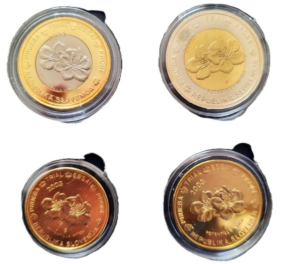 Slovenië: ontwerp 8 euromunten 2003 (Trial Essai Probe), Postzegels en Munten, Munten | Europa | Euromunten, Verzenden, Slovenië