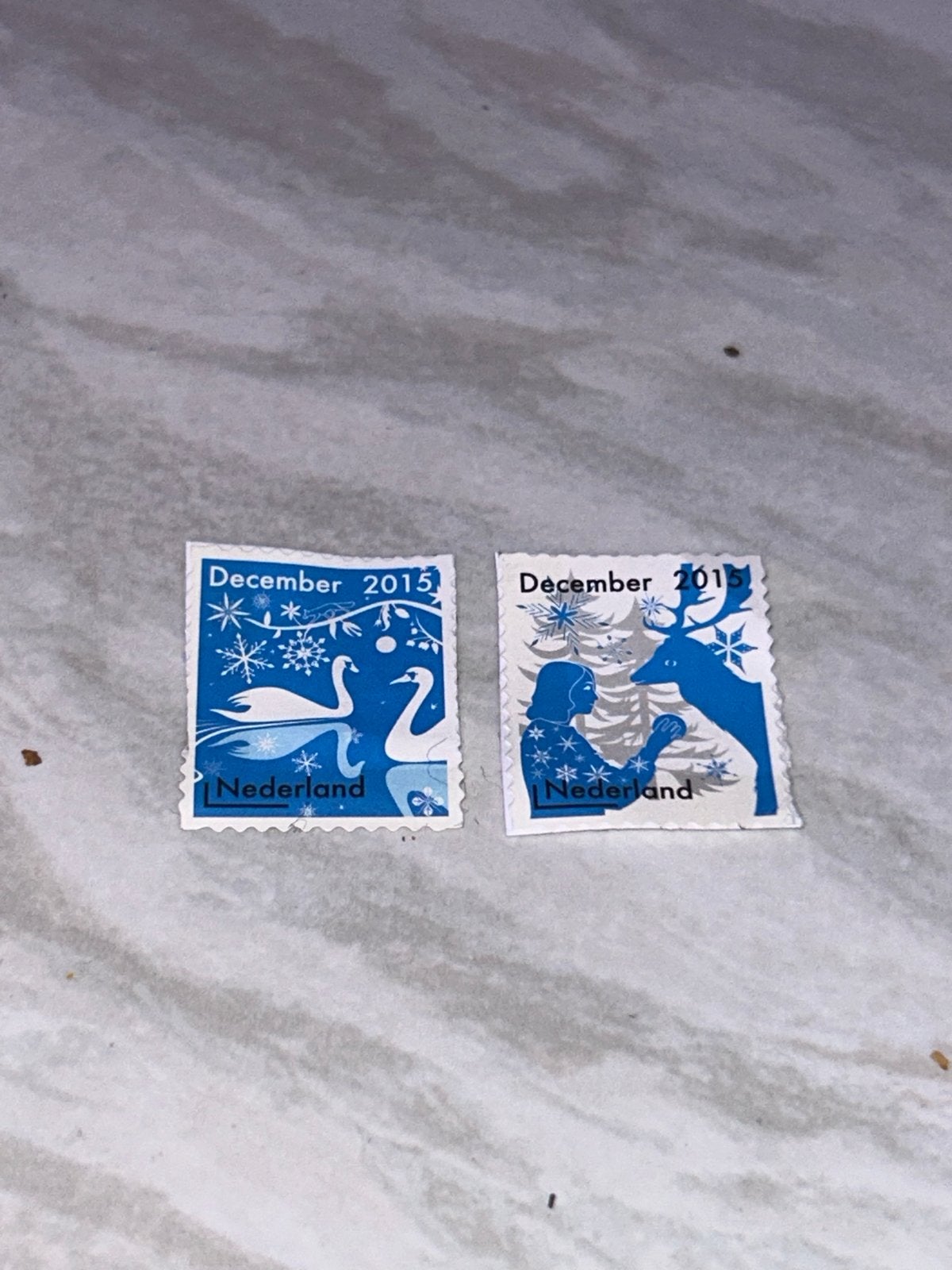Nederlandse Decemberzegels 2015 - Zwanen en Hert, Postzegels en Munten, Ophalen of Verzenden, Na 1940, Gestempeld