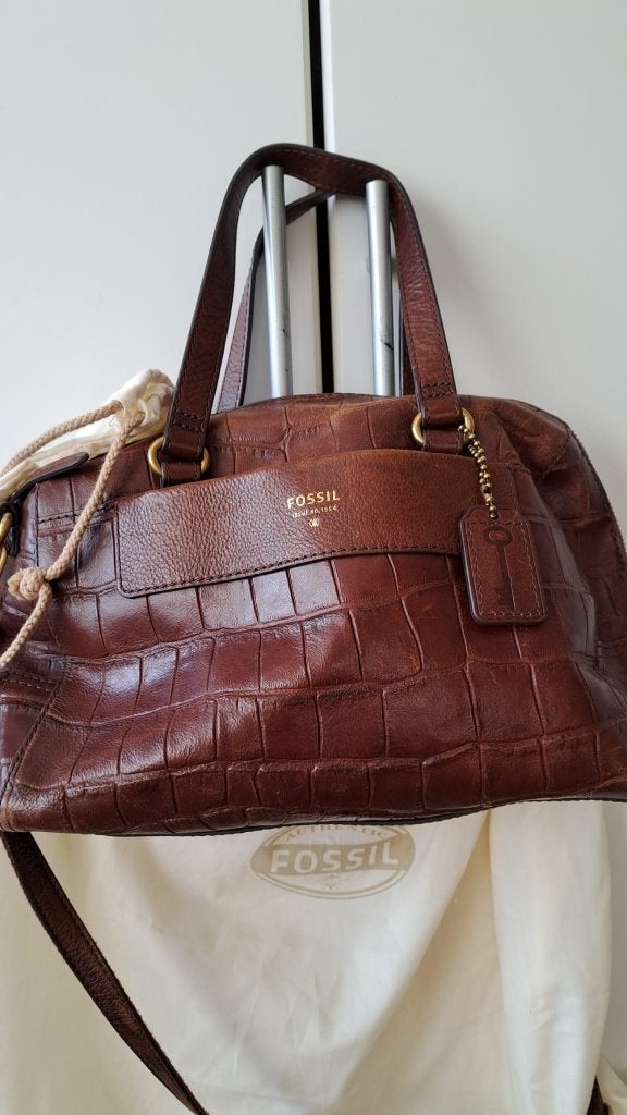 handtas Fossil, Ophalen of Verzenden, Gebruikt, Bruin, Handtas