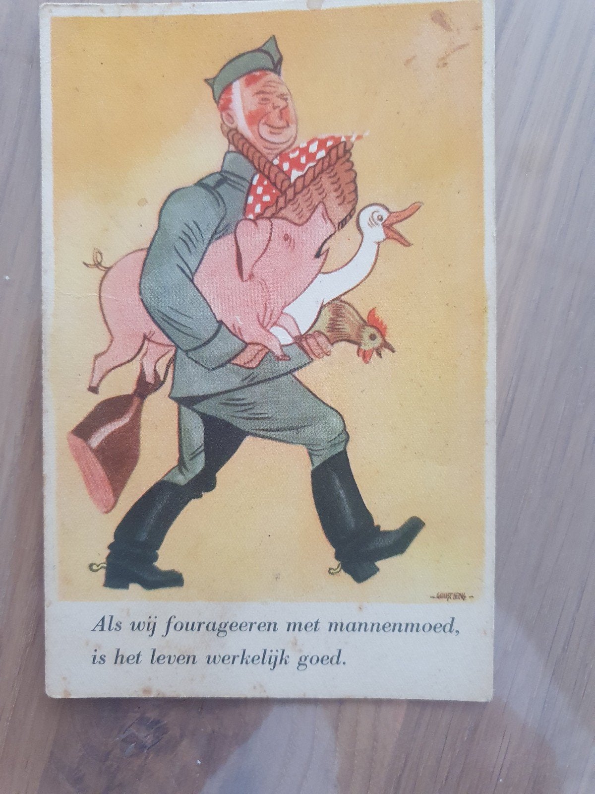 historische ansichtkaart 2de wereldoorlog. gelopen, Ophalen of Verzenden, 1940 tot 1960, Zuid-Holland