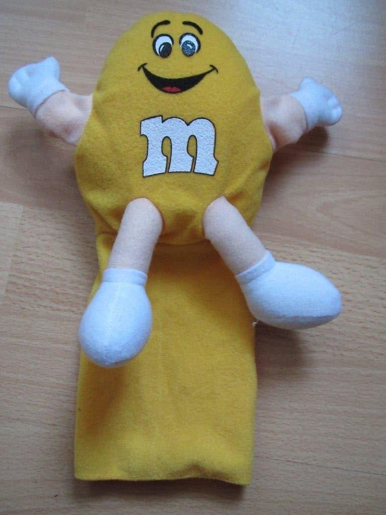 M&M handpop geel, Verzamelen, Ophalen of Verzenden, Zo goed als nieuw