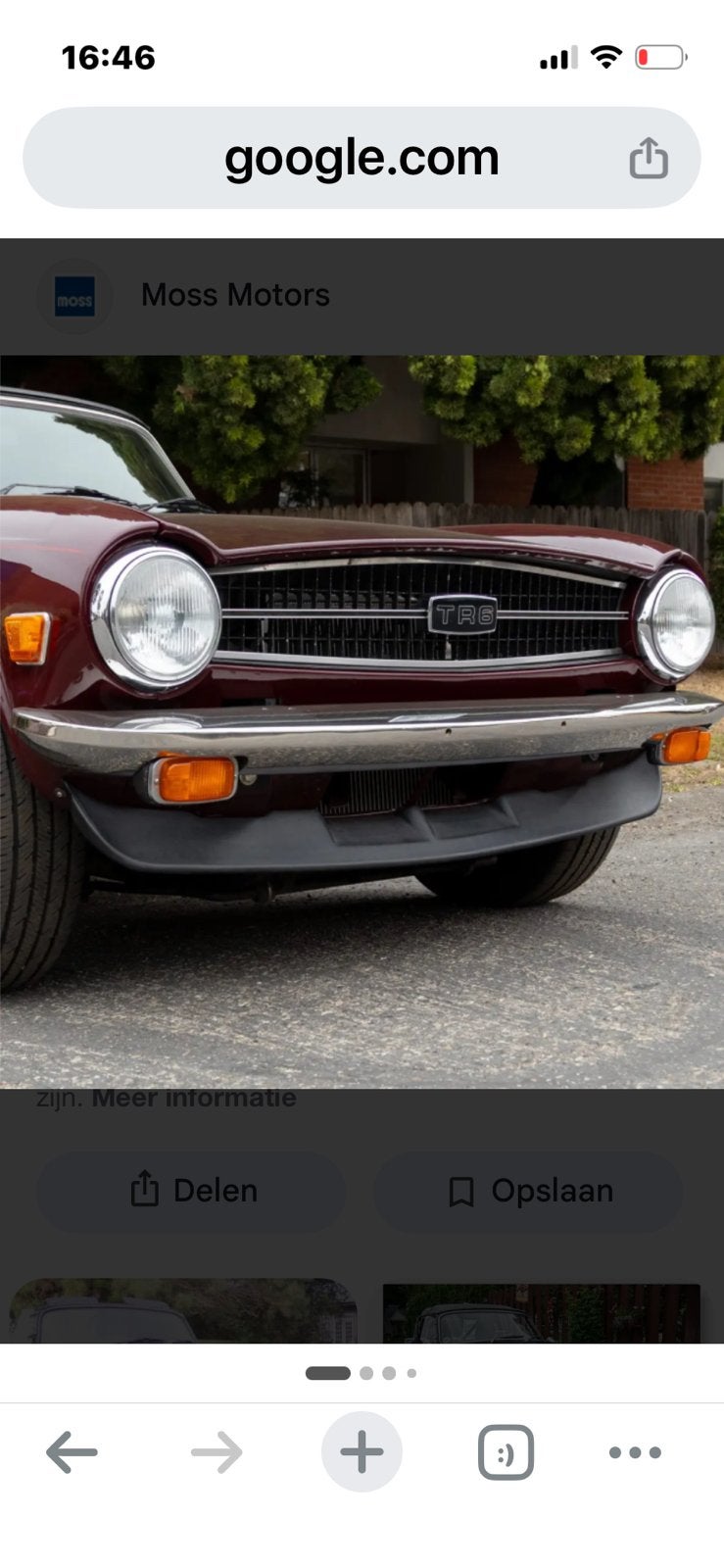 Triumph TR6 voorspoiler, Ophalen, Triumph