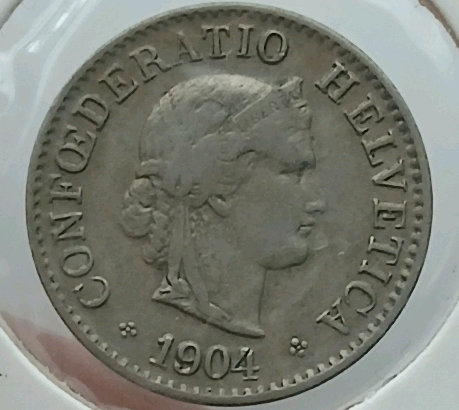 Zwitserland 5 Rappen 1904 Oude Antieke Munt Keydate Jaartal, Ophalen of Verzenden