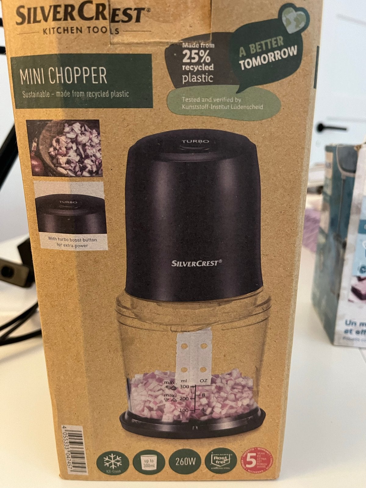 SilverCrest Mini Hakmolen - met doos, Witgoed en Apparatuur, Nieuw, Ophalen of Verzenden, Vaatwasserbestendig, Minder dan 1 liter