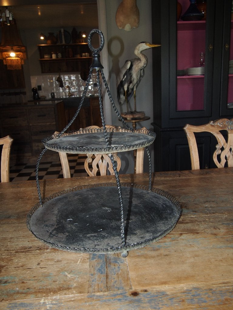 Grote stoere metalen etagère, Huis en Inrichting, Woonaccessoires | Etagères, Ophalen, Gebruikt, Etagère, Metaal